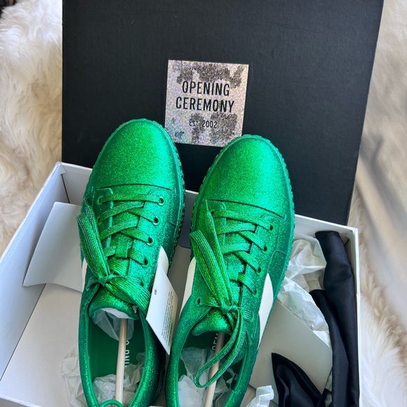 NIB Opening Ceremony green sparkle sneakers - Picture 3 of 12
